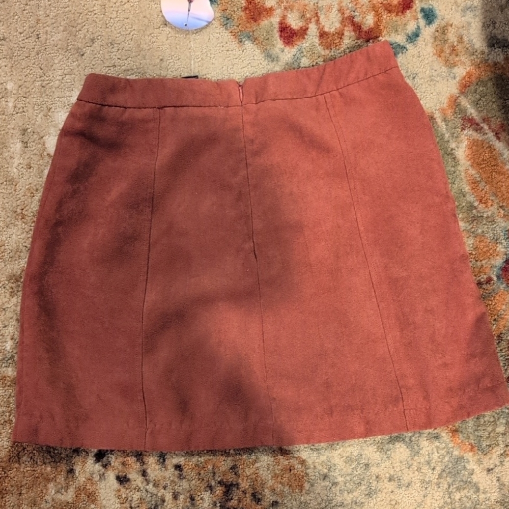 Love By Design Brown Orange Mini A-Line Skirt - Picture 3 of 3